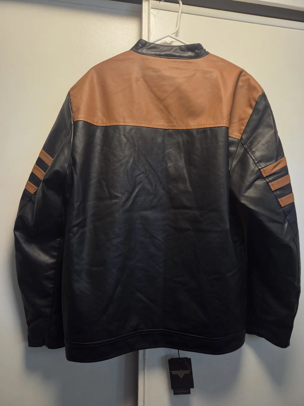 Men's Black & Brown Motor Biker Jacket From V.I.P collection Style No. VFP-39